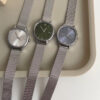 Chic Silver/Green/Blue Square Face Women's Watch