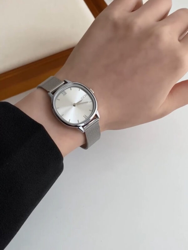 Chic Silver/Green/Blue Square Face Women's Watch