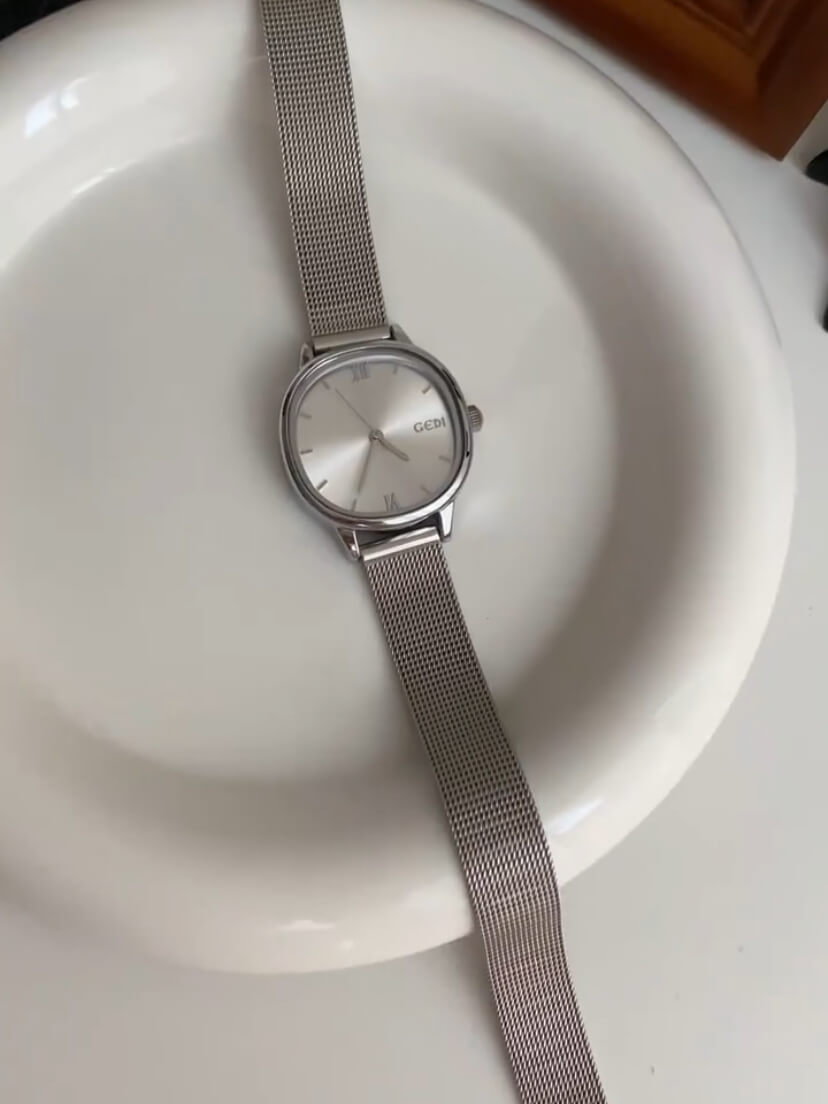 Chic Silver/Green/Blue Square Face Women's Watch