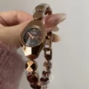 Chic Brown Small Face Watch for Women