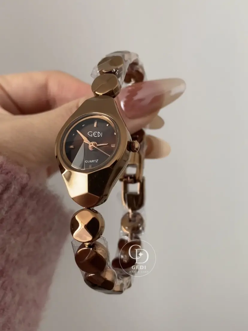 Chic Brown Small Face Watch for Women