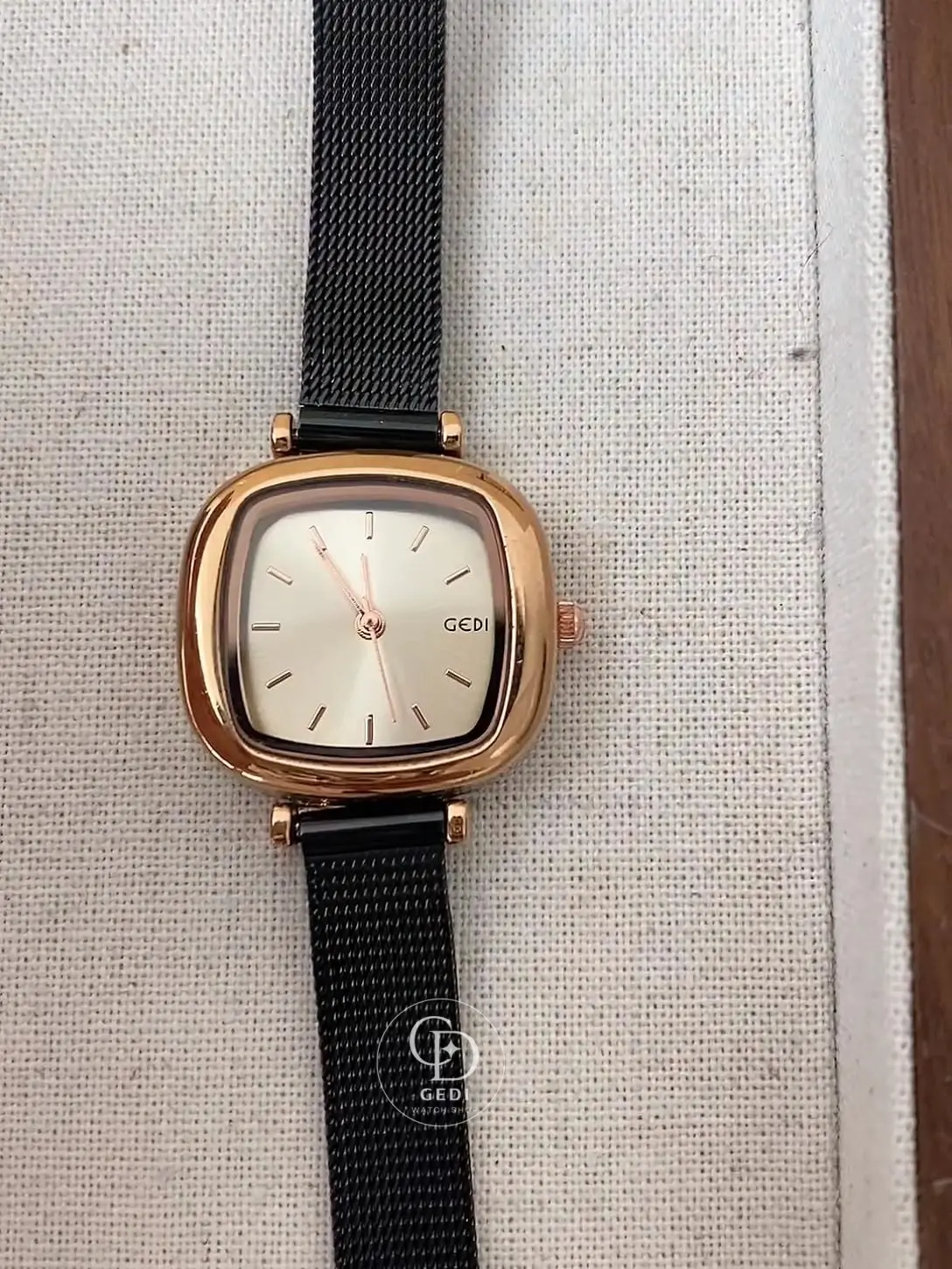 Minimalist Square Face Black Bracelet Watch