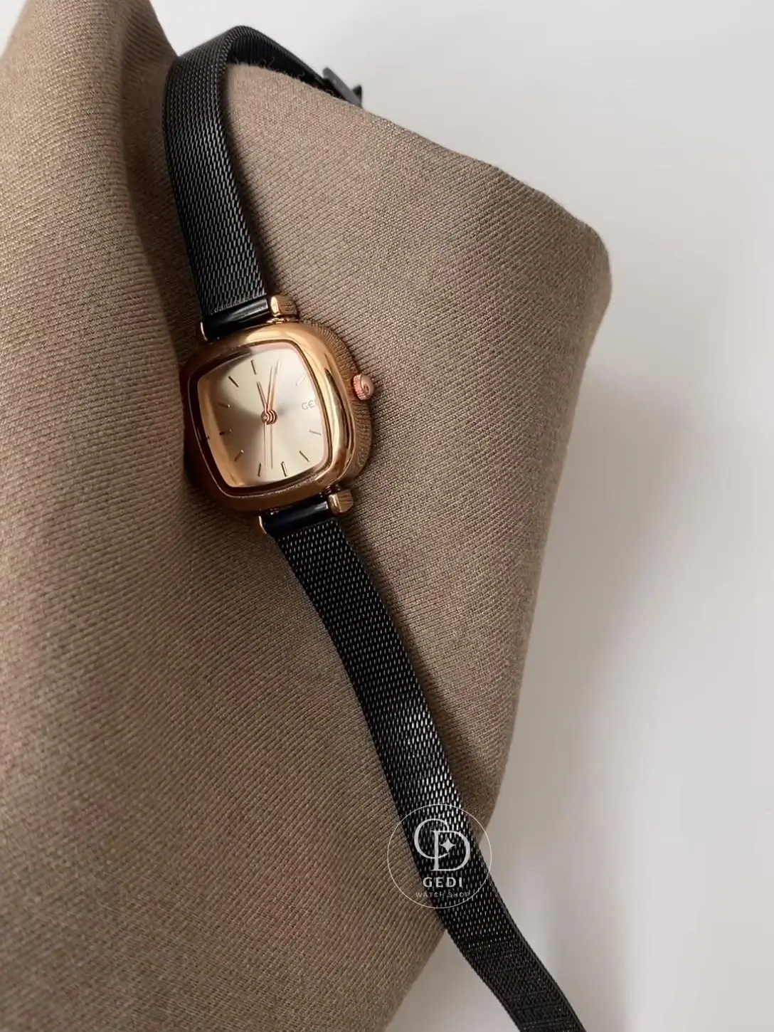 Minimalist Square Face Black Bracelet Watch