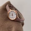 Classic Womens Watches Golden Watch with Brown Strap