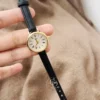 Classic Womens Watches Golden Watch with Brown Strap