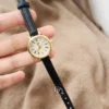 Classic Womens Watches Golden Watch with Brown Strap