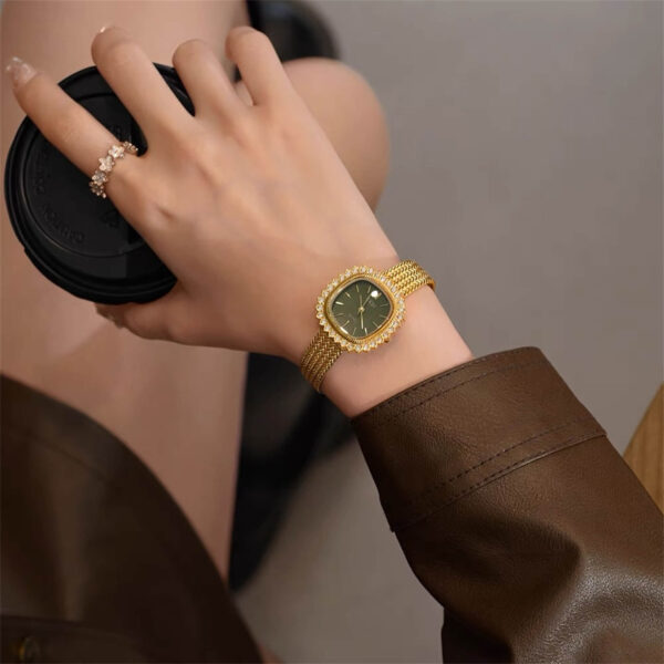 Chic Gold/Silver Square Fringe Stainless Steel Watch