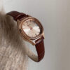 Chic Style Brown Oval Face Women’s Leather Watch