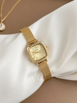 womens-watch120-2 Vintage Style Golden Square Stainless Steel Watch
