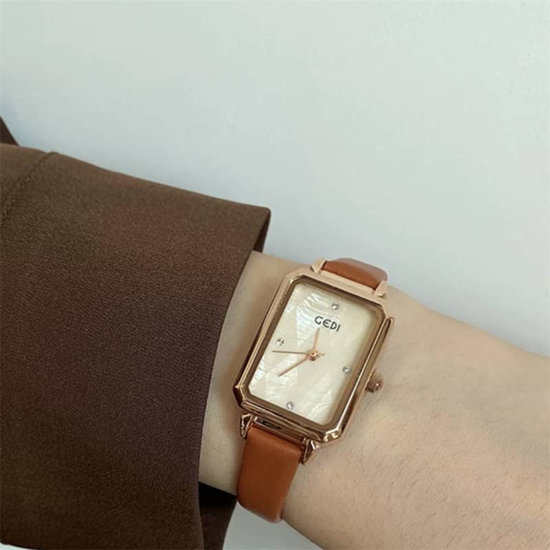 Minimalist Style Brown/Black Square Women’s Watch