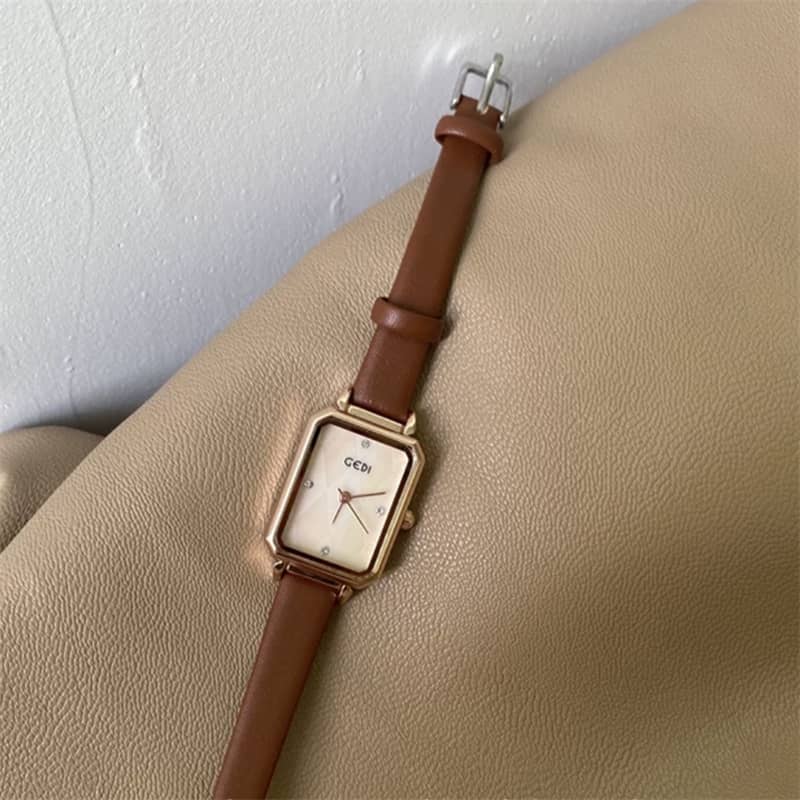 Minimalist Style Brown/Black Square Women’s Watch