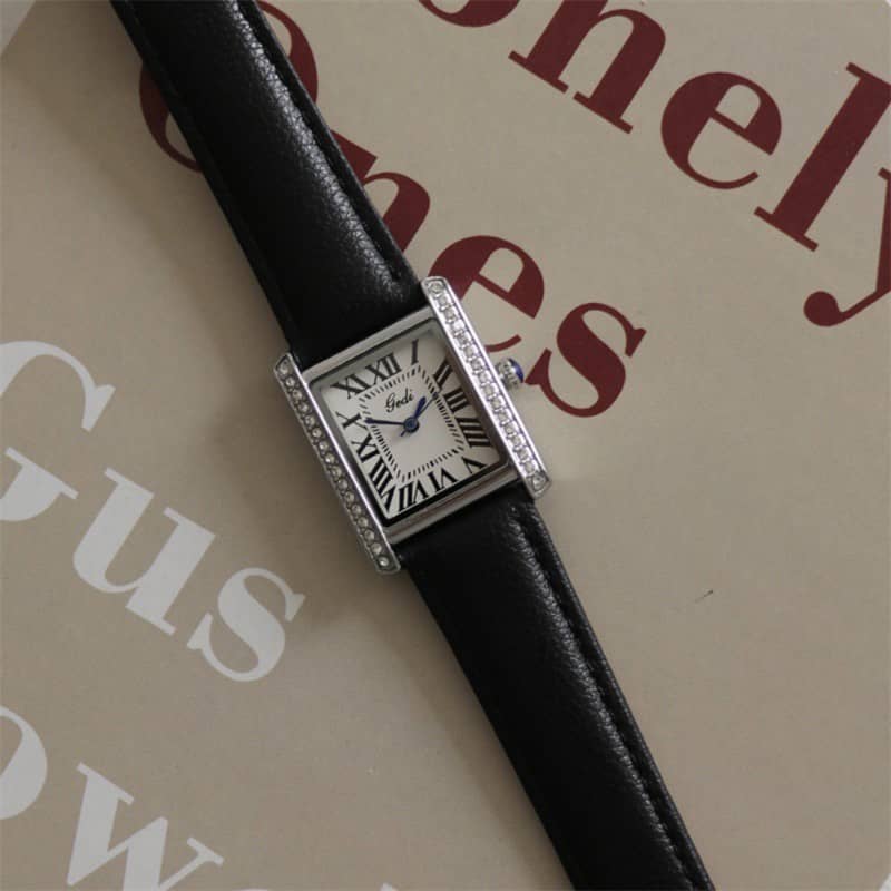 Classic Grey/Brown/Black Diamond-Encrusted Watch