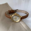 Classic Brown/Black Round Leather Watch for Women