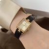 Vintage Style Brown/Black Rectangle Leathe Wristwatch
