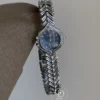 Silver Ladies Watch Chic Blue Mother of Pearl Women's Watch