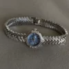 Silver Ladies Watch Chic Blue Mother of Pearl Women's Watch