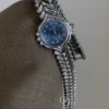 Silver Ladies Watch Chic Blue Mother of Pearl Women's Watch