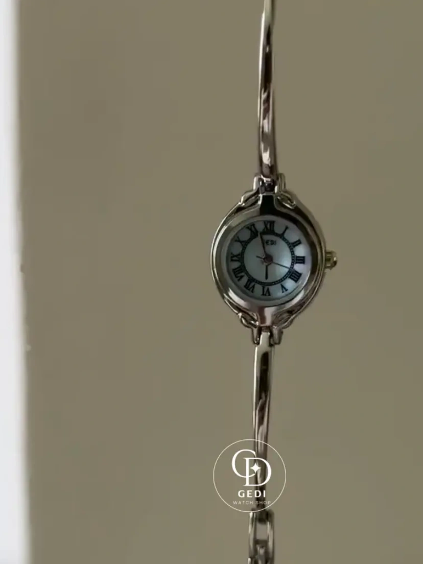 Silver Watch for Petite Wrist Vintage Roman Numeral Women's Watch