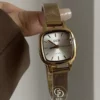 Chic Gold Square Face Watch Minimalist Mesh Bracelet Watch For Women