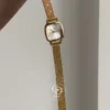 Chic Gold Square Face Watch Minimalist Mesh Bracelet Watch For Women