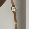 Chic Gold Square Face Watch Minimalist Mesh Bracelet Watch For Women