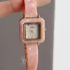 Dainty Pink Bracelet Watch for Women Square Face Pink Acrylic Watch