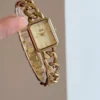 Vintage inspired Gold Rectangular Bracelet Watch for Women