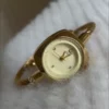 Chic Beige Dial Bangle Watch for Women Dainty Gold Ladies Watch