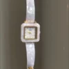 Dainty Purple Bracelet Watch for Women Square Face Purple Acrylic watch