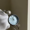 Dainty Blue Mother of Pearl Dial Ladies Watch Slim Bangle Watch for Women