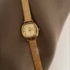 Minimalist Gold Dial Ladies Watch Golden Mesh Bracelet Watch for Women