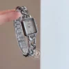 Chic Rectangular Silver Bracelet Women's Watch