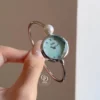 Mint Green Mother-of-Pearl Dial Pearl Bracelet Watch