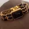 Elegant Rectangular Golden Bracelet Women's Watch