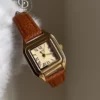 Vintage Square Face Leather Watch For Momen