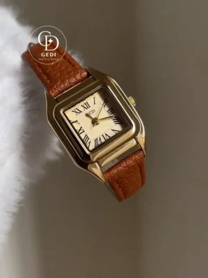 Vintage Square Face Leather Watch For Momen