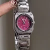 Chic Square White/Pink Dial Watch for Women