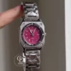 Chic Square White/Pink Dial Watch for Women