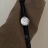 Chic Roman Numeral Ladies Watch Classic Big Round Face Black Leather Strap Watch for Women