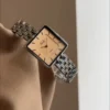 Big Square Face Watch for Women Statement Silver Bracelet Ladies Watch