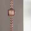 Chic Rose Gold Bracelet Ladies Watch Small Square Dial Watch for Women
