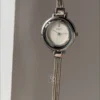Dainty Silver Bracelet Ladies Watch Round Face Watch for Women