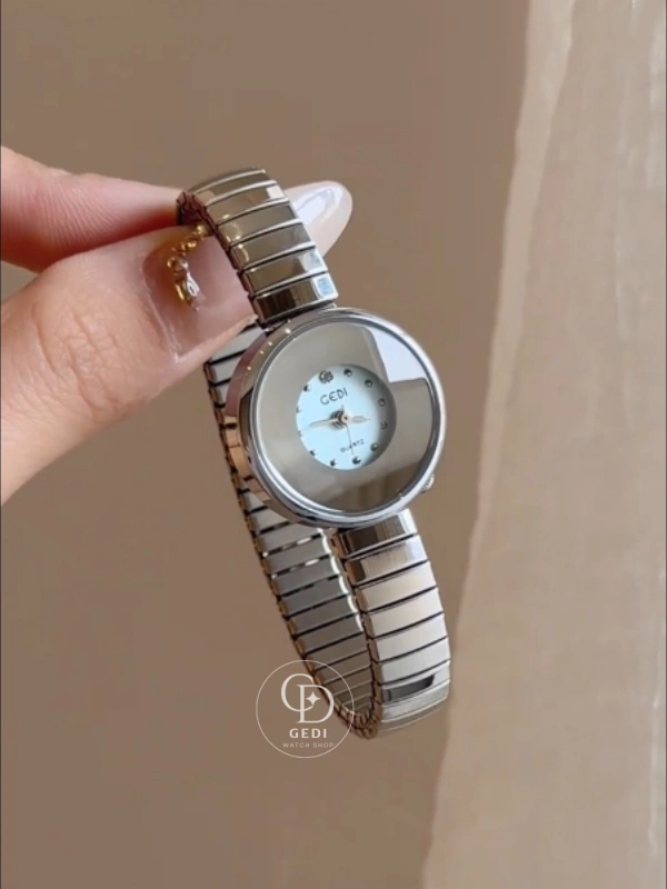 Minimalist Silver/Gold Round Face Bracelet Ladies Watch Small Blue/Beige Dial Watch for Women