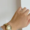 Minimalist Silver/Gold Round Face Bracelet Ladies Watch Small Blue/Beige Dial Watch for Women