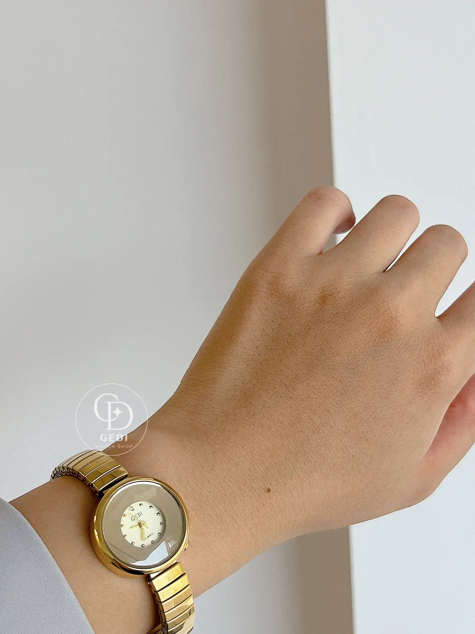 Minimalist Silver/Gold Round Face Bracelet Ladies Watch Small Blue/Beige Dial Watch for Women