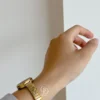 Minimalist Silver/Gold Round Face Bracelet Ladies Watch Small Blue/Beige Dial Watch for Women