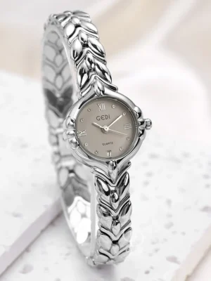 GEDI Vintage-Inspired Silver/Gold Bracelet Watch for Women