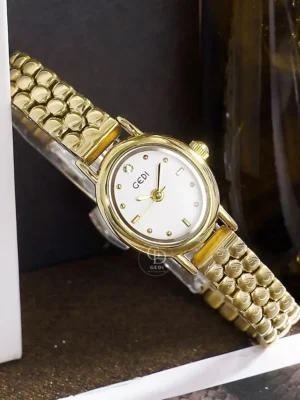 GEDI Dainty Gold Small Face Watch Stainless Steel Bracelet Ladies Watch