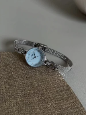 GEDI Elegant Round Women's Watch Pink/Blue Face Silver Bracelet Watch