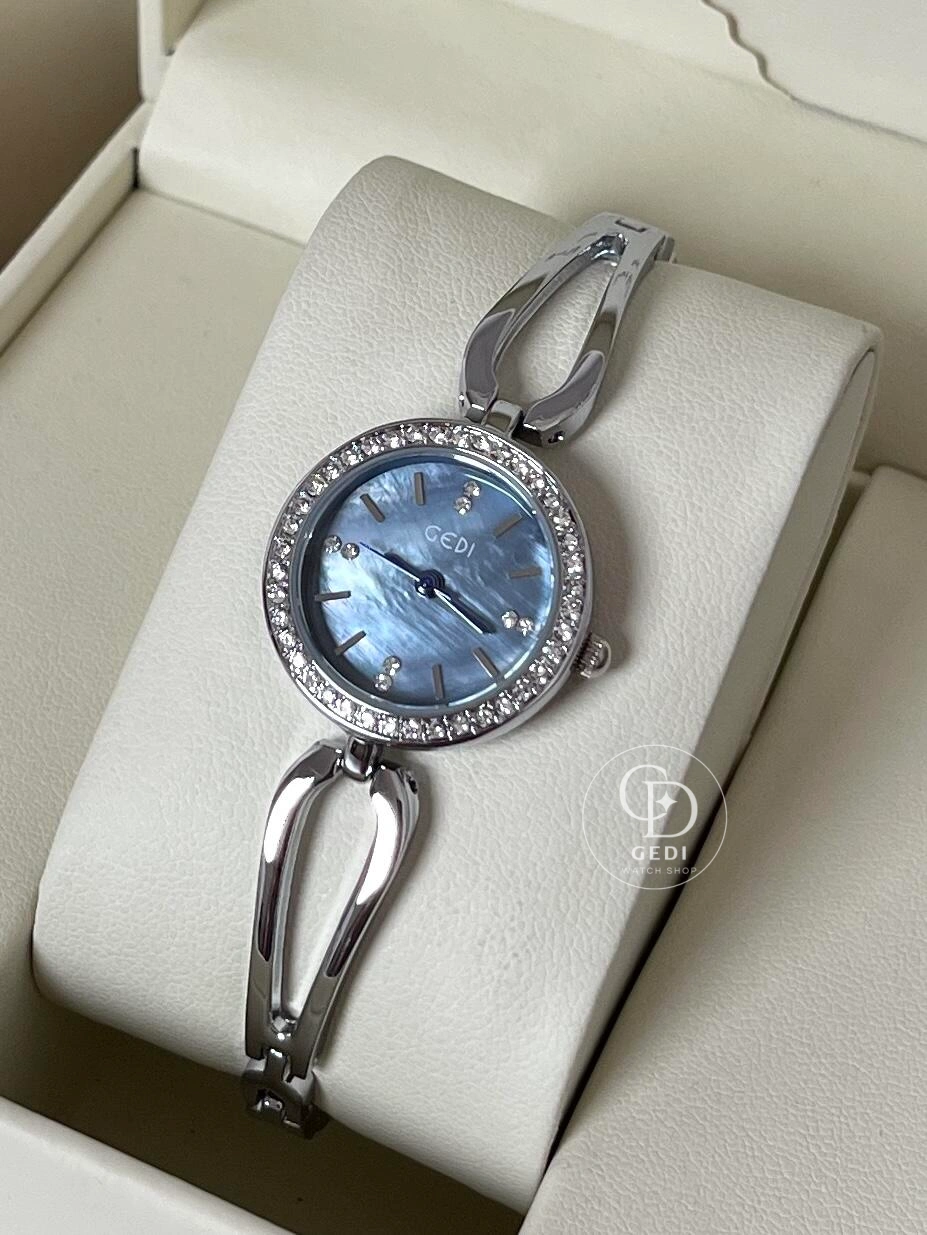 GEDI Elegant Round Mother-of-Pearl Dial Watch Glacier Blue Watch
